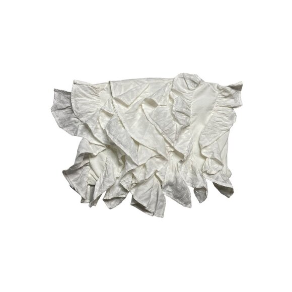 NWT By Anthropologie Strapless Ruffle Ivory Top-sz Large - Picture 4 of 10